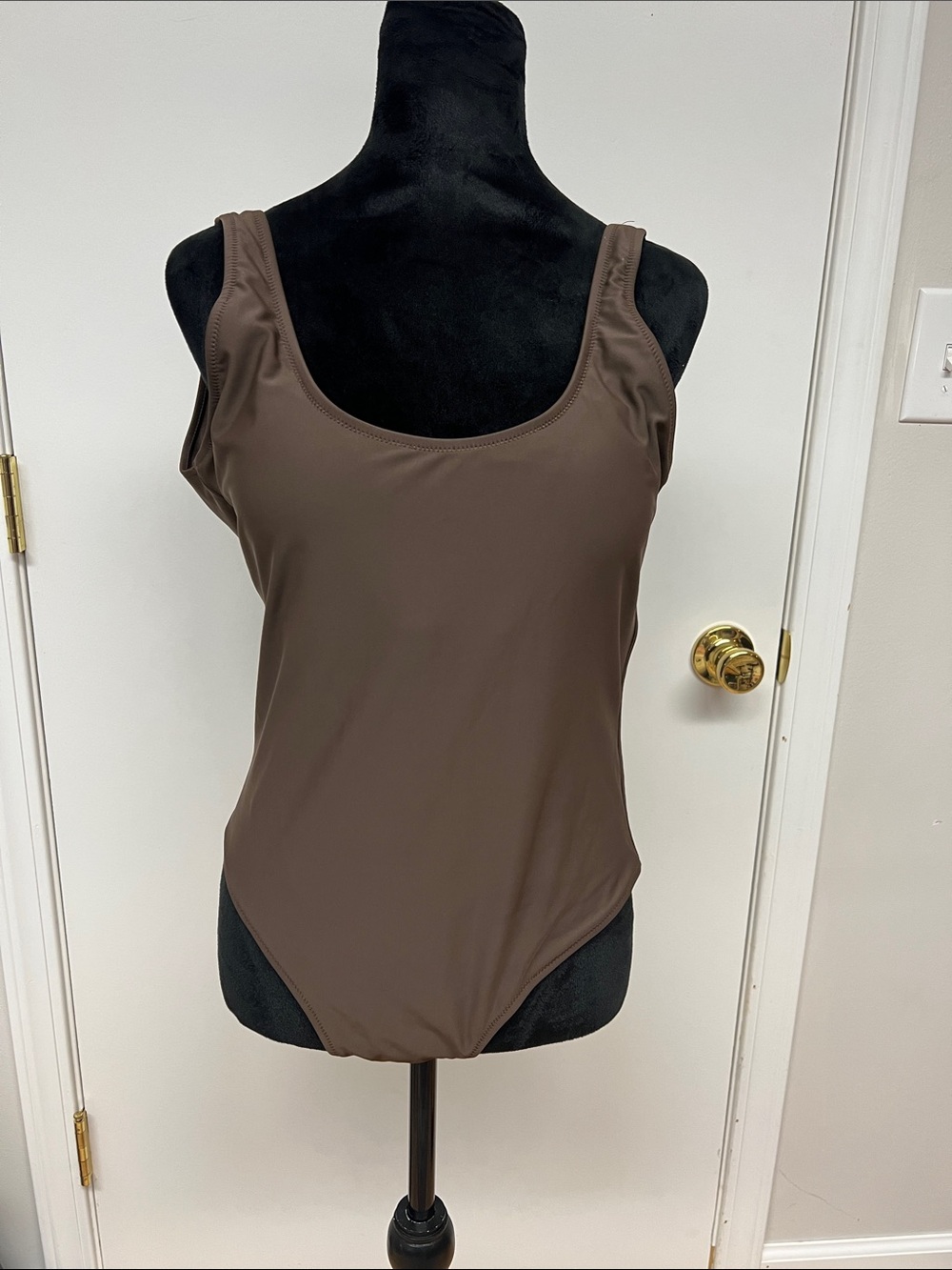 Rhythm. Brown Scoop Neck One-Piece Swimsuit